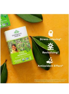Organic India Tulsi Tea Moringa Caffeine Free 18 Infusion Bags  - Image 3