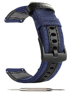 Generic Strap Band Cloth Nylon For 22MM Compatible With Samsung galaxy watch 3 45mm /watch 46mm/Gear S3/Huawei watch GT2E/GT (42mm,46mm)/GT2 Pro/GT2 46MM/honor Magic Watch2 46mm/Amazfit GTR 47mm/GTR 2/2e (Blue)  - Image 2