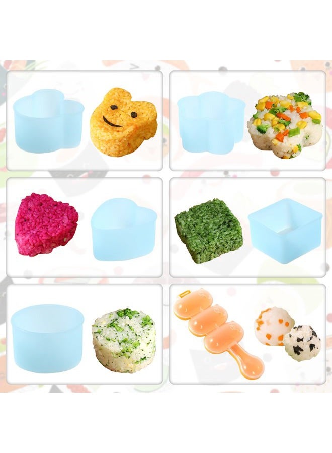 MLRYH Onigiri Maker Mold Kit, 8 Pcs Sushi Musubi Mold with Rice Paddle, Brush for Kitchen, BPA Free, Durable, Polypropylene, Small, Round, All Seasons, Star Pattern - Image 4