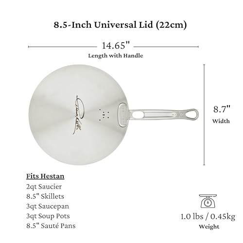 Hestan Thomas Keller Insignia by Hestan - Stainless Steel 8.5" Universal Lid - Image 5