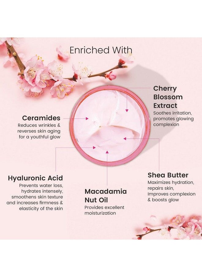 BRYAN & CANDY Cherry Blossom Body Butter Ph 5.5 For 72Hrs Moisturization. Enriched With Ceramides Hyaluronic Acid Cherry Blossom Extract & Shea Butter; Nonsticky Moisturizer For Women & Men (200Gm)  - Image 3