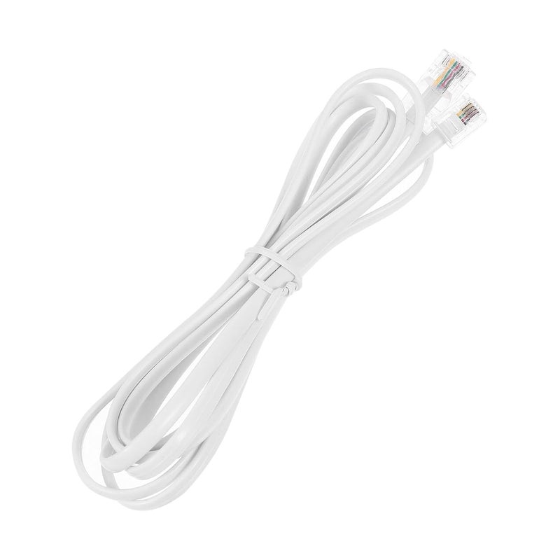 White 4 Core Telephone Cable RJ11 to RJ45 6p4c to 8p8c Cord for Home Office Landline - Image 1