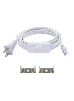 سلك توصيل الطاقة لمصباح LED T5 T8 بقياس 18AWG حاصل على شهادة UL-LP من SinLoon مع قابس أمريكي للتشغيل/الإيقاف لأنبوب الإضاءة LED T5 T8 كابل تمديد متكامل (9.8 قدم طول)