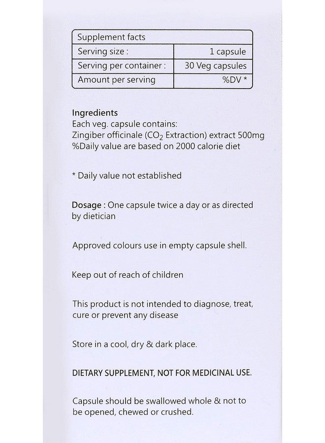 Streamline Ginger Capsules - Helps in Digestion - Pack of 3 Each Contains 30 Veg. Capsules - Image 4