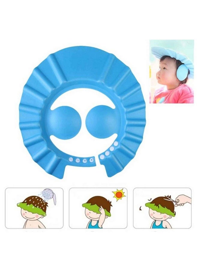 Kuber Industries Kuber Industries Soft Adjustable Visor Hat Safe Shampoo Shower Bathing Protection Bath Cap for Toddler, Baby, Kids, Children (Blue)-HS_38_KUBMART21341, Standard (HS_38_KUBMART021341)  - Image 5