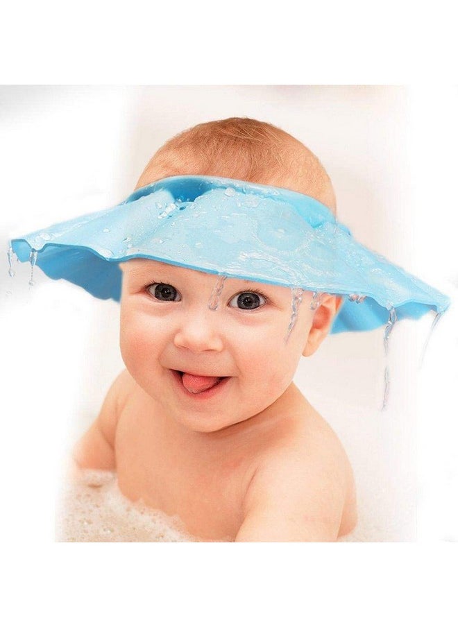 Kuber Industries Kuber Industries Soft Adjustable Visor Hat Safe Shampoo Shower Bathing Protection Bath Cap for Toddler, Baby, Kids, Children (Blue)-HS_38_KUBMART21341, Standard (HS_38_KUBMART021341)  - Image 1