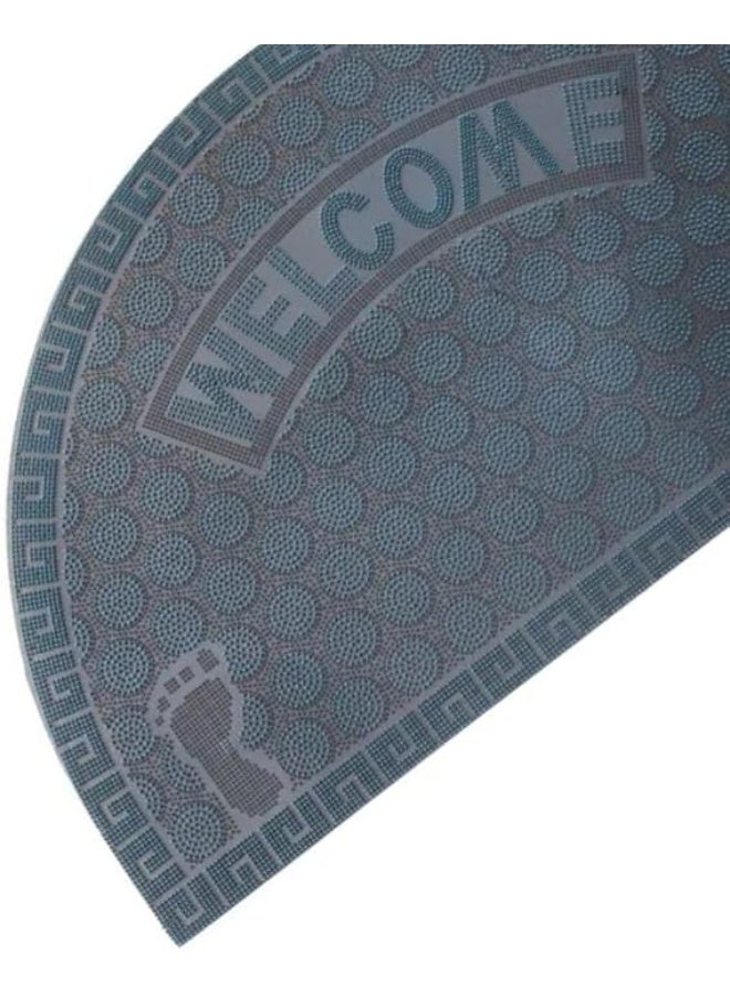 Non-slip semi-circular welcome mat – rubber entrance mat for dirt collection and shoe cleaning, for indoor and outdoor use - Image 3