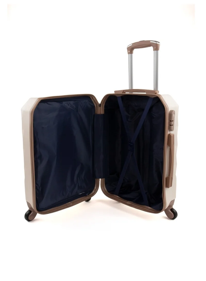 LIMRA Hardside 6 Piece Luggage Trolley Set Beige/gold