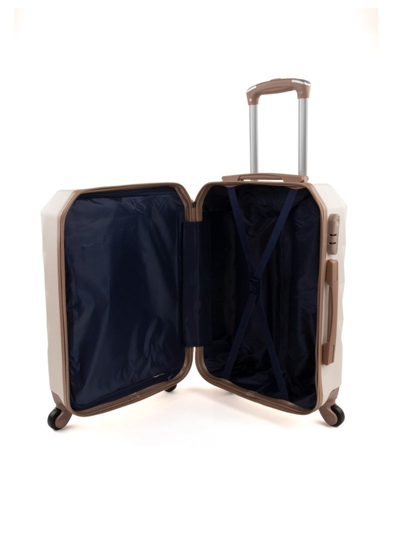 ليمرا طقم شنط سفر مكون من 6 حقائب أمتعة بعجلات و بتصميم صلب بيج/ذهبي - Image 4