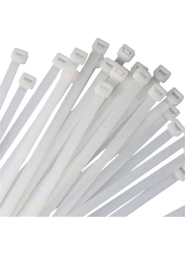 Isiso Rust 4.8 x 500 mm Plastic Cable Tie Velcro Clamp (50 cm Clip) White 100 Pieces