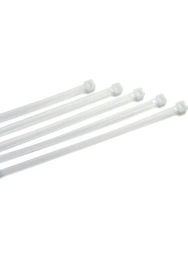 Isiso Rust 4.8 x 500 mm Plastic Cable Tie Velcro Clamp (50 cm Clip) White 100 Pieces