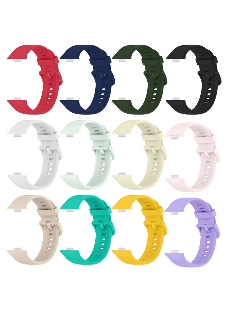 CATANES 12Packs Wristband for Huawei Watch Fit 3/Fit 4/Fit 4 Pro Bands, Silicone Bracelet Quick Release Arm Band, Replacement Smartwatch Band Quick Release Sport Straps - 12 Colours  - Image 2