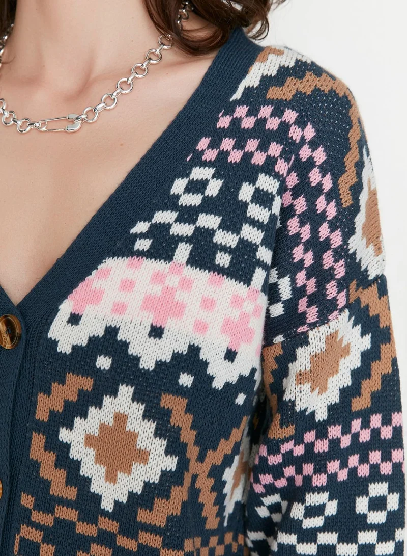 trendyol Jacquard Knitted Cardigan