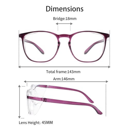 SQIMZAR 2 PCS Safety Glasses Goggles For Women Nurses Protective Eyewear,Anti Fog Safety Goggles - Image 5