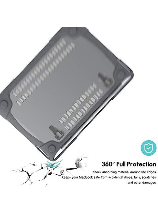 Procases Macbook Air 13 Inch Case 2020 2019 2018 Release A2337 M1 A2179 A1932 Heavy Duty Slim Hard Shell Protective Cover With Fold Kickstand For Macbook Air 13 Retina With Touch Id Grey - Image 2