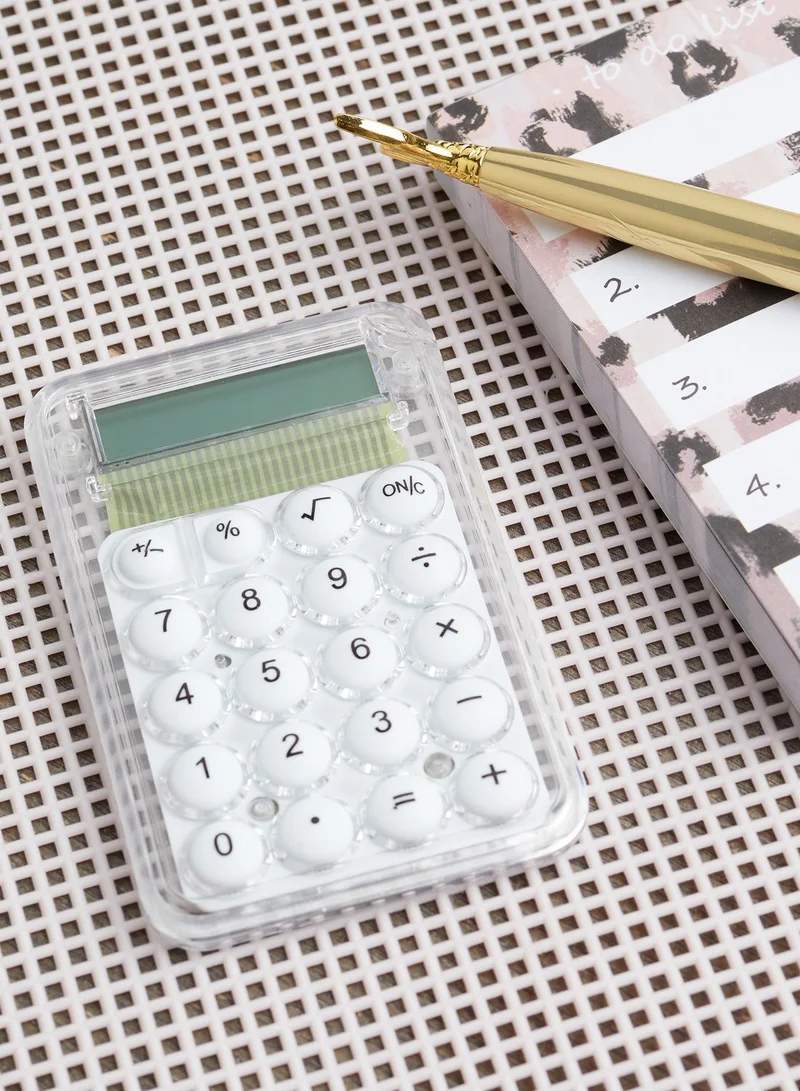 Pink Cactus White Clear Calculator