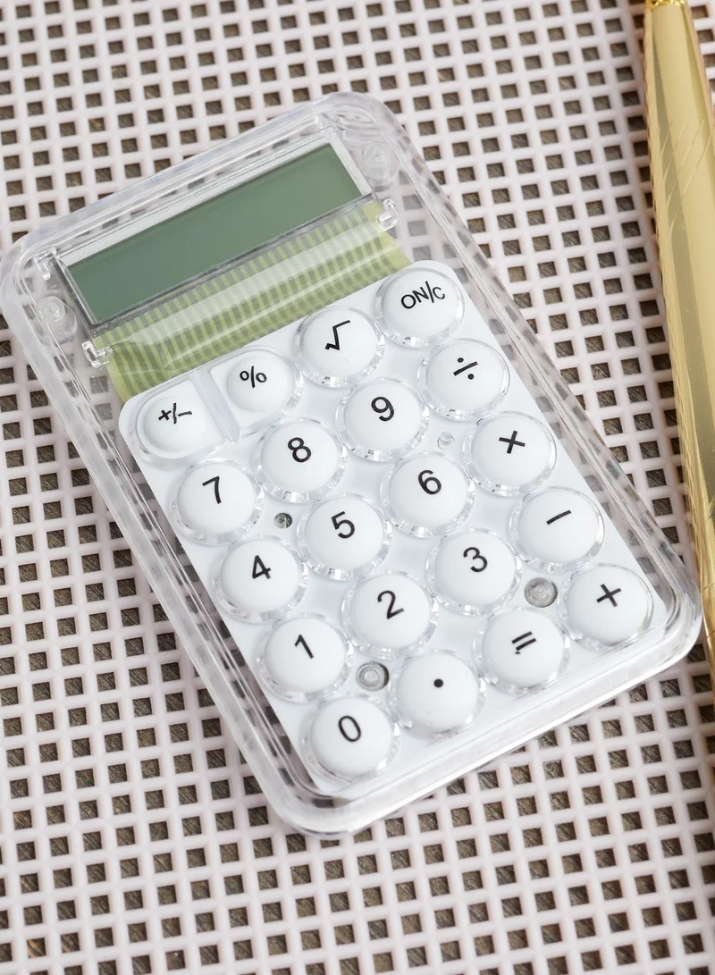 Pink Cactus White Clear Calculator