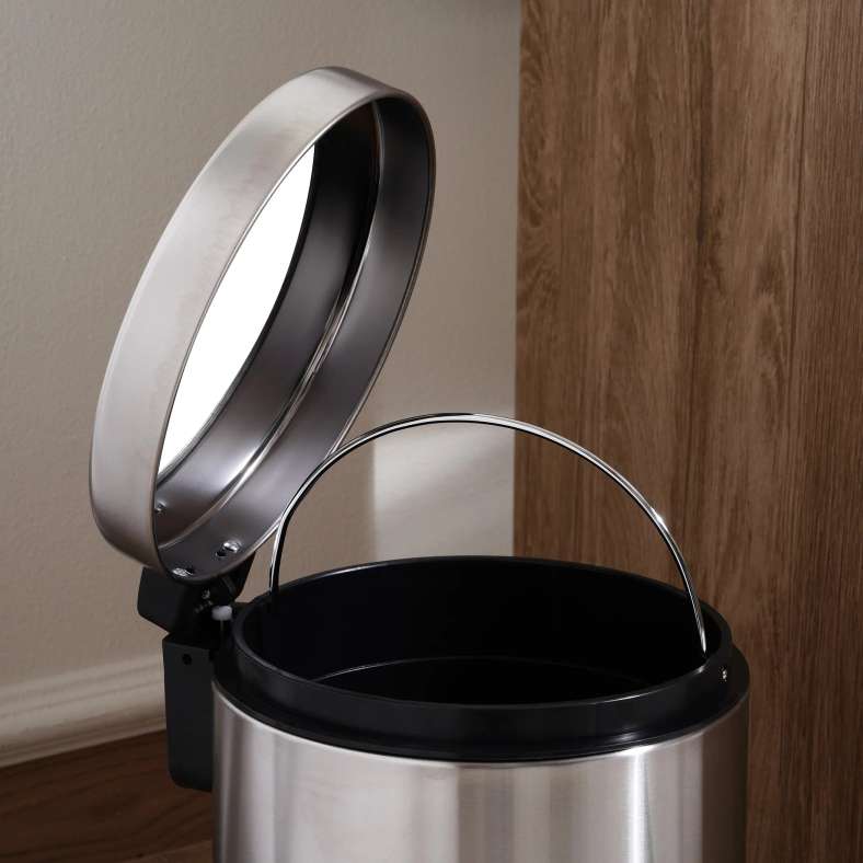 Pan Home Daily Soft Close Metal Pedal Bin 22.5x16.8x25.7cm 3L - Chrome - 263AIC9901990 - Image 4