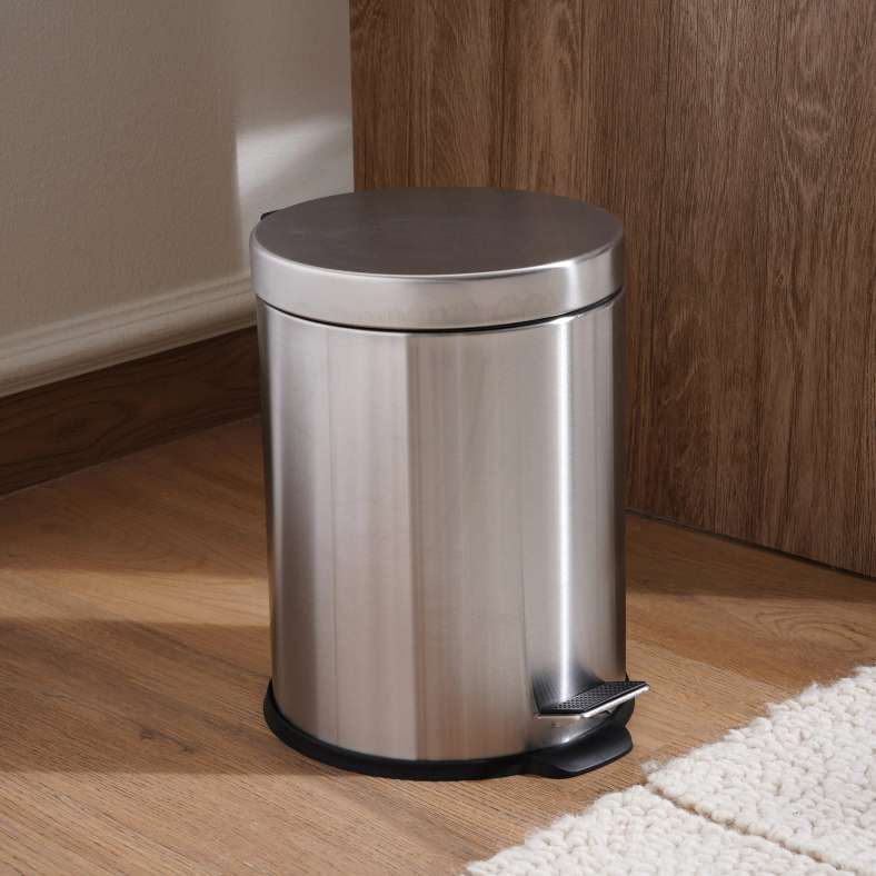 Pan Home Daily Soft Close Metal Pedal Bin 22.5x16.8x25.7cm 3L - Chrome - 263AIC9901990 - Image 2