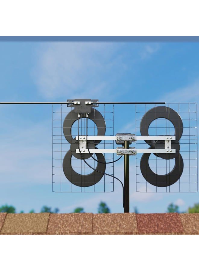 ANTENNAS DIRECT هوائي تلفزيون ClearStream 4V، نطاق 70+ ميل، UHF/Vhf، متعدد الاتجاهات، داخلي، علوي، خارجي، عمود مع قاعدة دوارة/أجهزة/مشبك قابل للتعديل/وسادات مانعة للتسرب، جاهز لـ 4K، أسود – C4-V-CJM - Image 2