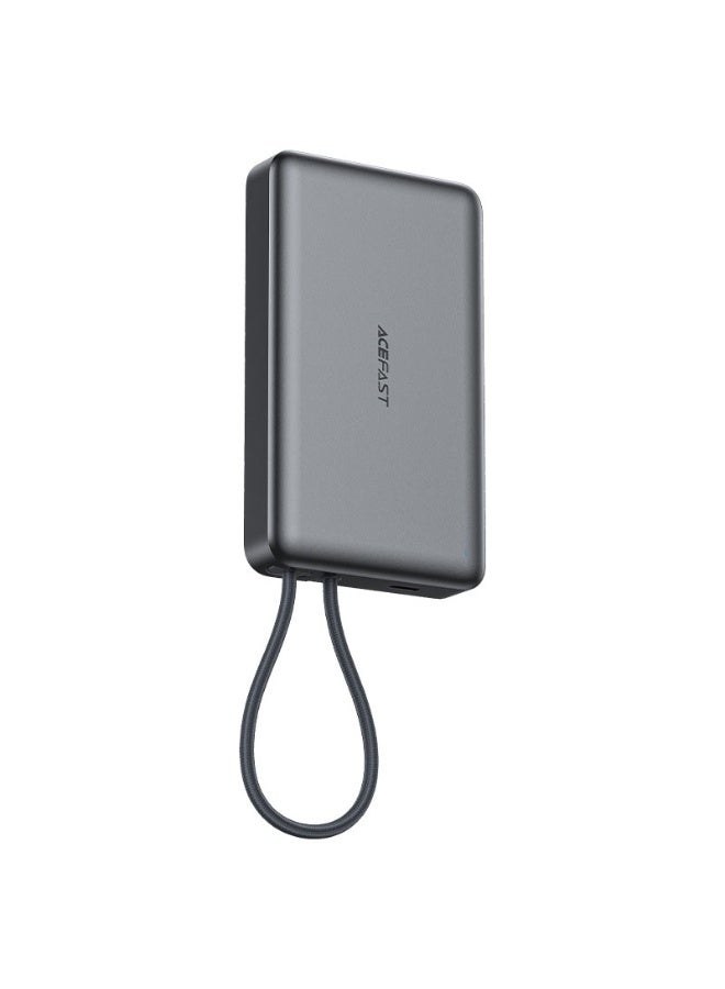 ACEFAST Power Bank 10000mAh Magnetic Wireless Charger, Fast Charging PD 22.5W, With USB-C cable, 1USB-C port – input and output, LED indicator, (M18) - Black - Image 4