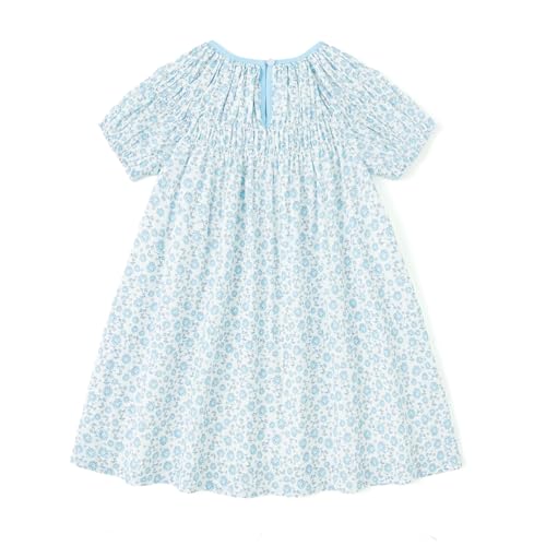 Simplee kids Baby Toddler Girls Fresh Floral Dress Toddler Girls Ruffled Casual Light Blue Dress Playwear Sundress for Summer 2T - Image 2