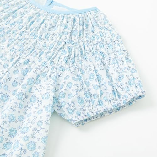 Simplee kids Baby Toddler Girls Fresh Floral Dress Toddler Girls Ruffled Casual Light Blue Dress Playwear Sundress for Summer 2T - Image 4