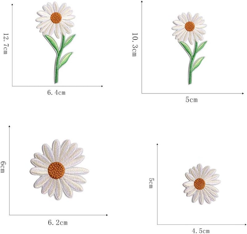 VIUJUH Prinfore Embroidered Flowers Iron on Patches for Clothing33PCS Sew on Sunflower Butterfly Applique for Clothes Dress Plant Hat Jeans AssortedAC00133 - Image 5