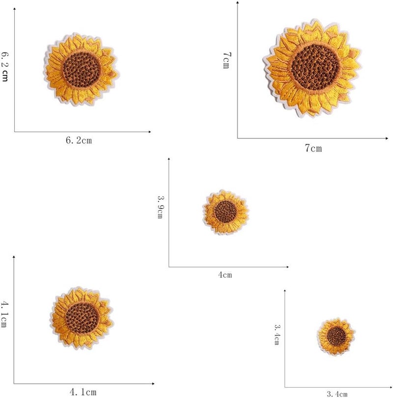 VIUJUH Prinfore Embroidered Flowers Iron on Patches for Clothing33PCS Sew on Sunflower Butterfly Applique for Clothes Dress Plant Hat Jeans AssortedAC00133 - Image 4