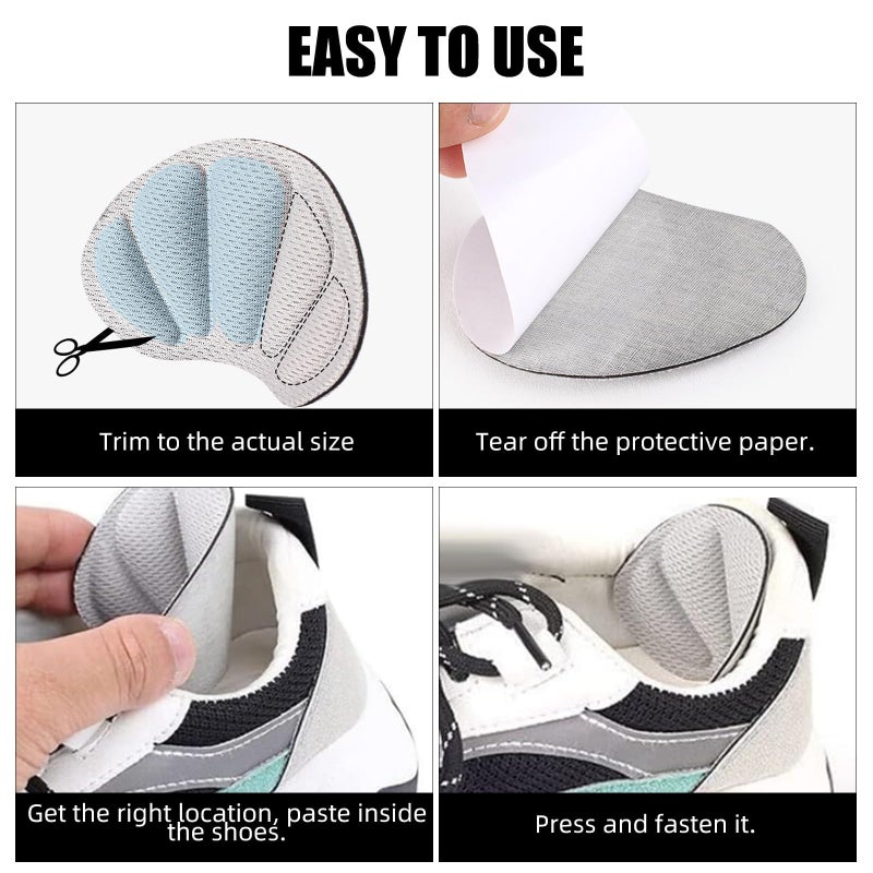 Adullpony Non-Slip Tongue Pads - Shoe Fillers for Too Big Shoes Women & Men - 4 Pairs Heel Grips Inserts for Boots, High Heels, Sneakers - Image 5