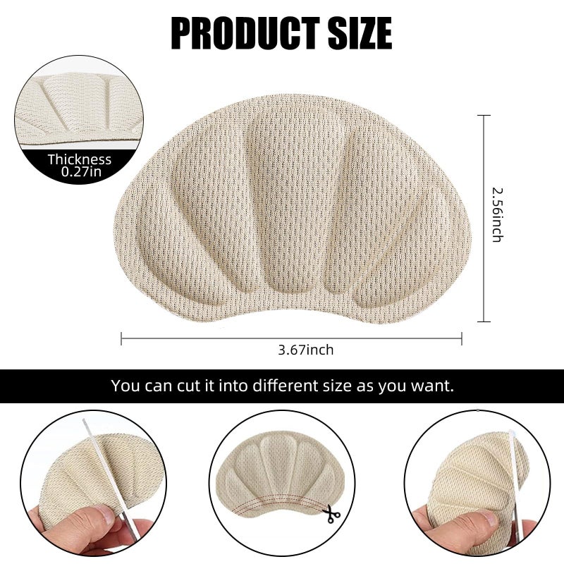 Adullpony Non-Slip Tongue Pads - Shoe Fillers for Too Big Shoes Women & Men - 4 Pairs Heel Grips Inserts for Boots, High Heels, Sneakers - Image 2
