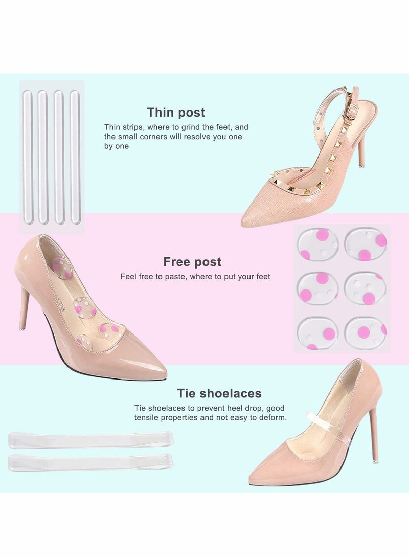 Zikra High Heel Pads, Gel Insoles Ball of Foot Cushion Pad, Anti-Slip Heel Grips Metatarsal Pads, Forefoot Shoe Cushion Silicone Insert Feet Protect Sticker for Women Shoes High Heel Pain Relief 18Pcs - Image 2