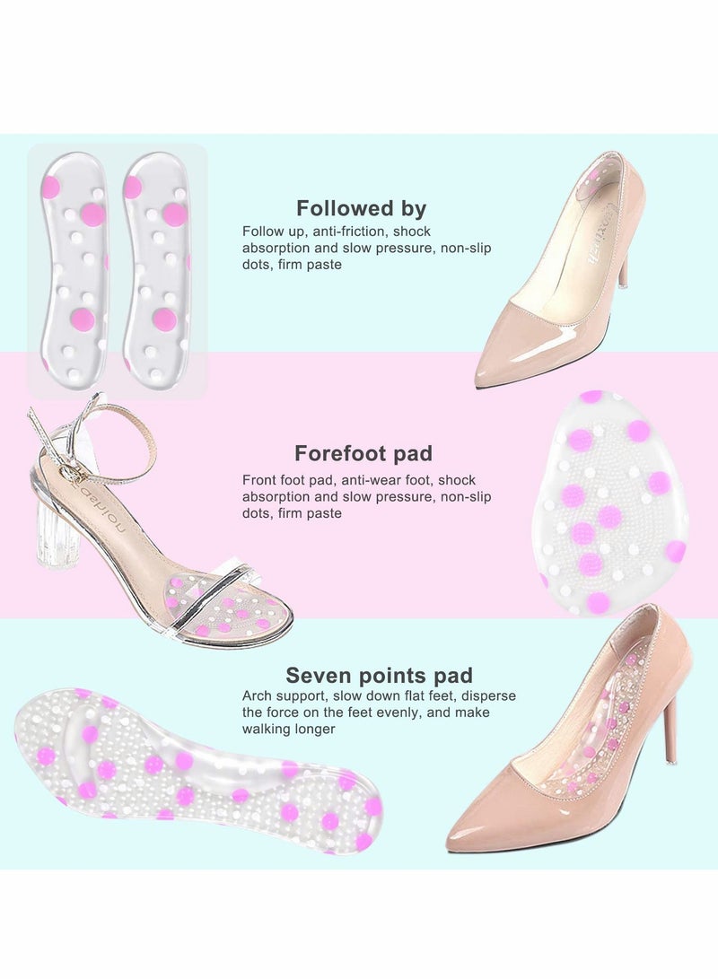 Zikra High Heel Pads, Gel Insoles Ball of Foot Cushion Pad, Anti-Slip Heel Grips Metatarsal Pads, Forefoot Shoe Cushion Silicone Insert Feet Protect Sticker for Women Shoes High Heel Pain Relief 18Pcs - Image 5
