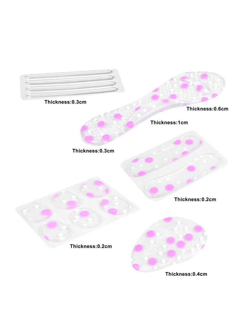 Zikra High Heel Pads, Gel Insoles Ball of Foot Cushion Pad, Anti-Slip Heel Grips Metatarsal Pads, Forefoot Shoe Cushion Silicone Insert Feet Protect Sticker for Women Shoes High Heel Pain Relief 18Pcs - Image 3