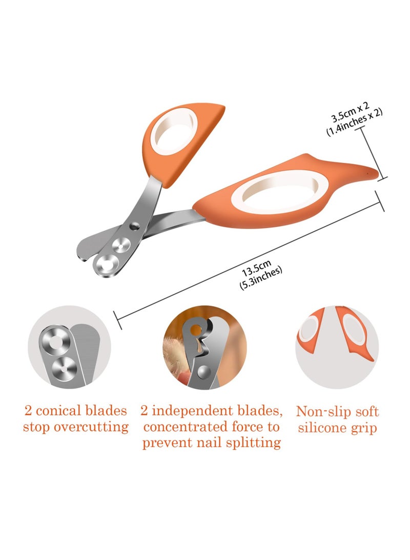 SYOSI Professional Cat Nail Clipper - 2 Hole Safe Pet Claw Trimmer for Cats, Dogs, Birds, Puppies, Kittens, Hedgehogs, Ferrets, Rabbits - Image 2