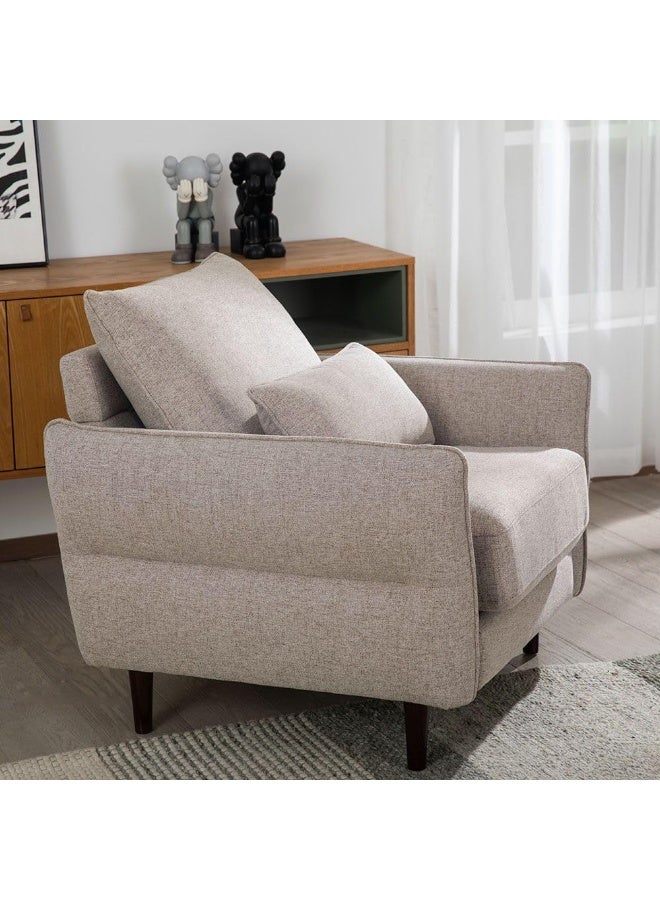 Comfynest Comfynest Armstrong 1-Seater Fabric Sofa With 2-Year Warranty 96X92X90Cm Grey