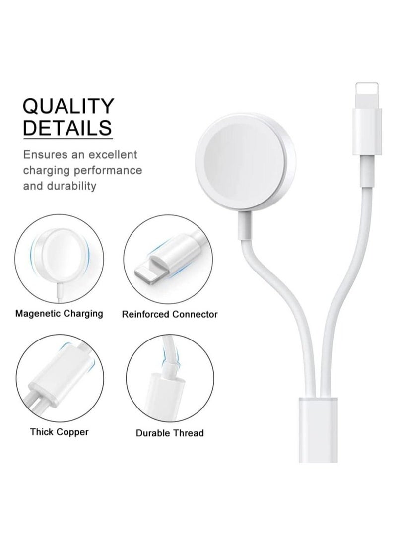 For Apple Watch Charger Magnetic Charging Cable, 2 In 1 iPhone Watch Charger Cord 4.9 Ft For Apple Watch Series Se/7/6/5/4/3/2/1 Iphone 13/12/11 Pro Max/Xs Max/Xr/Xs/X - Image 2