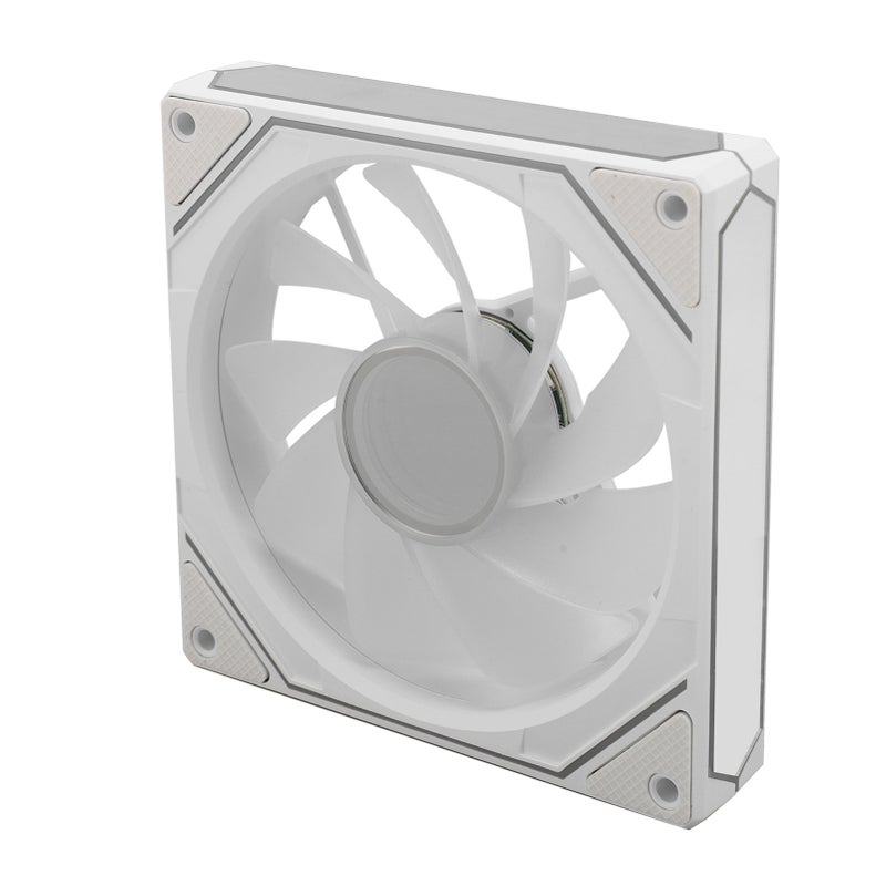 Computer Cooling Fan ARGB PWM Temperature Control High Airflow Silent Chassis Cooling Fan for CPU Cooler Computer Case Reverse Fan Blade, White - Image 1