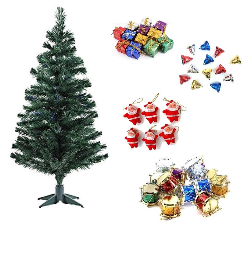 DEEPTI DECOR شجرة عيد الميلاد الصناعية DEEPTI DECOR بطول 4 أقدام مع زينة أفضل ديكور لعيد الميلاد ومناسبة عيد الميلاد ورأس السنة الجديدة مجموعة زينة 42 قطعة - Image 1