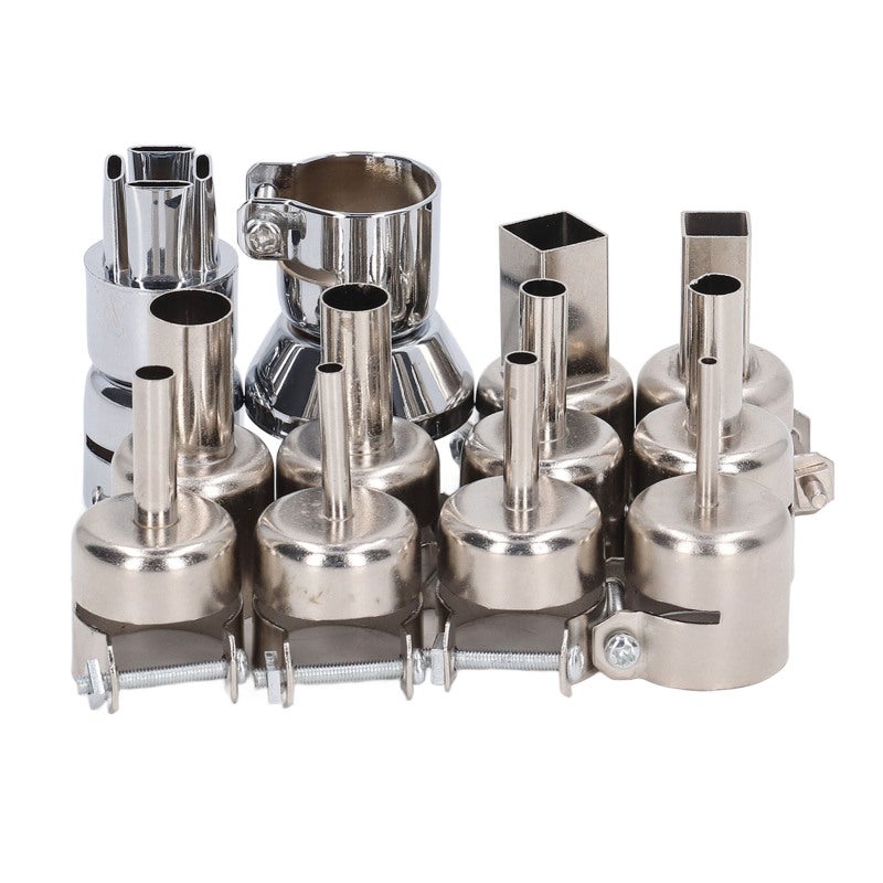 Hot Air Gun Nozzle Kit: 12 Multi Size Tips, Locking Screw Design, Durable Aluminum Stainless Steel - Rust Resistant Easy To Clean Nozzles For 850 Hot Air Welding Station, Welding And Repair - Image 2