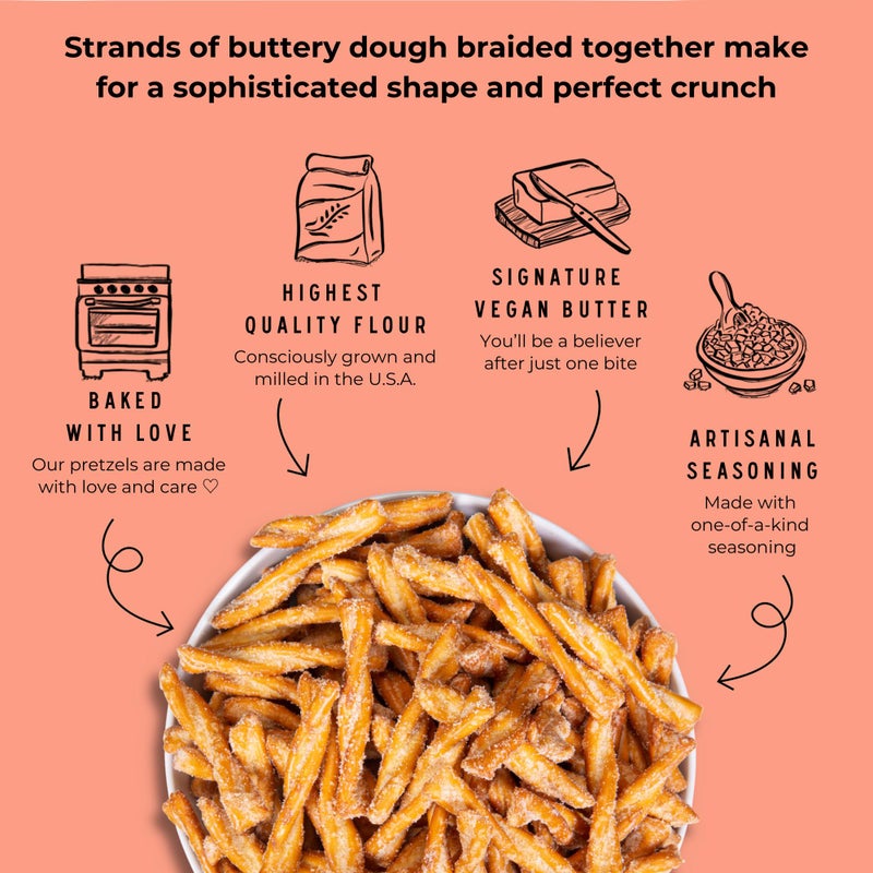 Stellar Snacks Pretzel Braids, Maui Monk Sweet Onion, 5 Oz (Pack of 6), Gourmet Pretzel Sticks, Vegan, Kosher, Non GMO, Peanut Free, Healthy Snack - Image 3