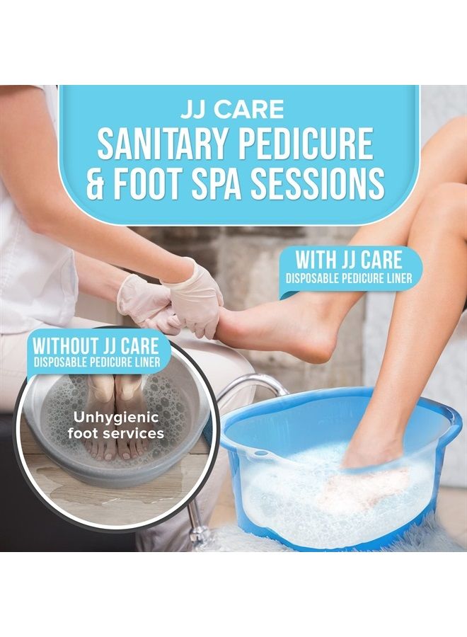 JJ CARE Pedicure Liners Disposable [Pack of 100] 14.2" W x 12.6" L x 5.9" D - Universal Pedicure Liners, Liner for Foot Bath Soaks Pedi Bath Liners, Foot Tub Liner Pedicure for Foot Spa Basin - Image 2