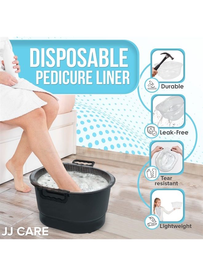 JJ CARE Pedicure Liners Disposable [Pack of 100] 14.2" W x 12.6" L x 5.9" D - Universal Pedicure Liners, Liner for Foot Bath Soaks Pedi Bath Liners, Foot Tub Liner Pedicure for Foot Spa Basin - Image 4
