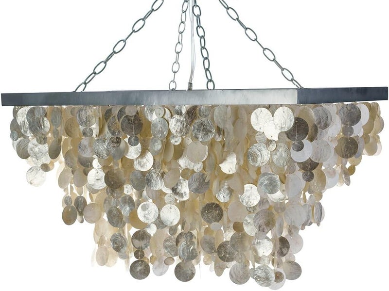 Kouboo KOUBOO 1050053 Rectangular Capiz Chandelier Champagne  - Image 2