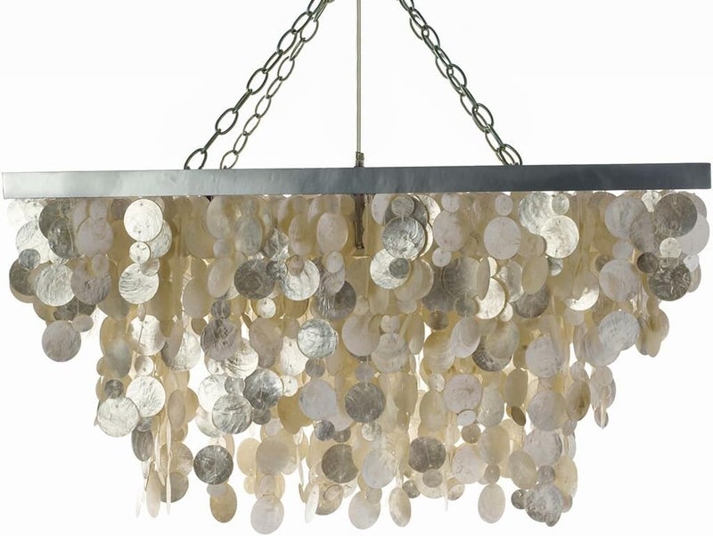 Kouboo KOUBOO 1050053 Rectangular Capiz Chandelier Champagne  - Image 1
