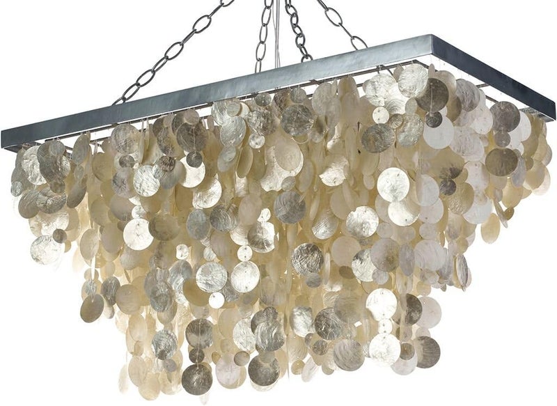 Kouboo KOUBOO 1050053 Rectangular Capiz Chandelier Champagne  - Image 4