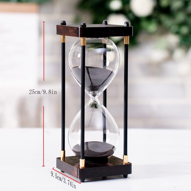 Lmzxmcy Large Sand Timer, Hourglass Timer 60 Minutes,Vintage Wooden Hour Glass Timer,Modern Home Kitchen Office Decoration (Red) - Image 2
