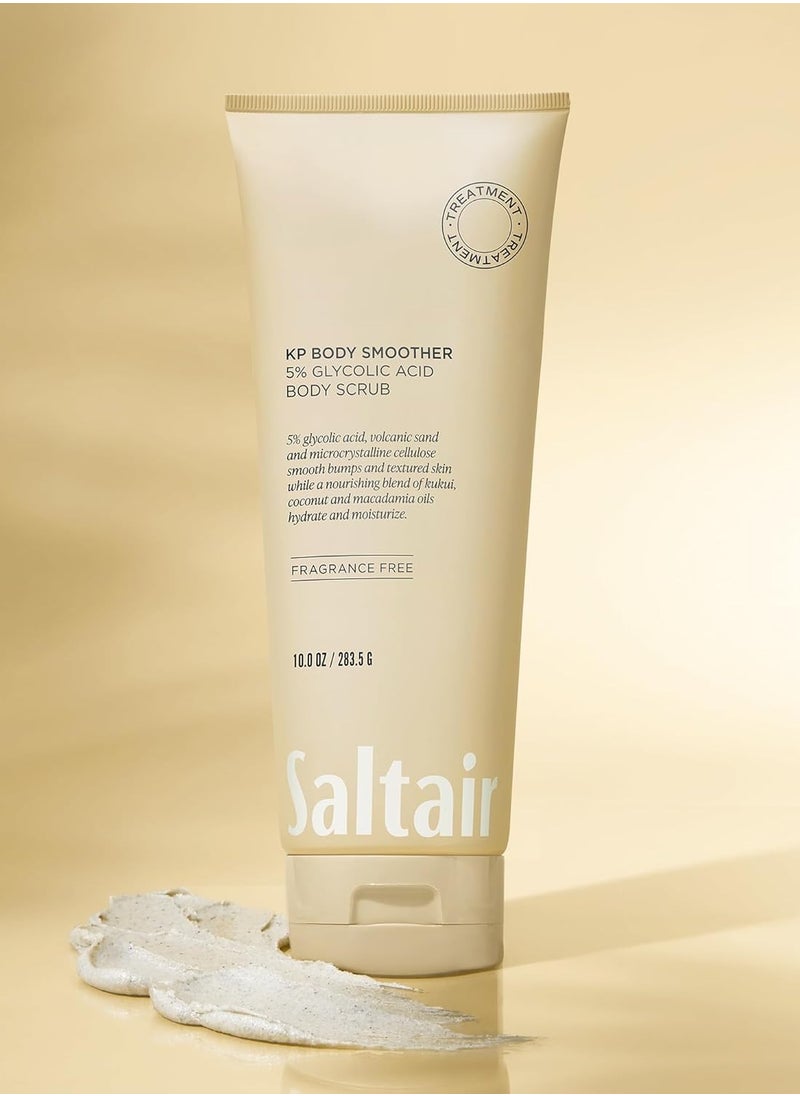 Saltair Saltair KP Body Scrub. 5% Glycolic Acid Treatment with Volcanic Sand and Plant Moisturizers. Fragrance-Free Physical Chemical Exfoliator. Exfoliating Body Scrubber for Rough Bumpy Skin, 10oz.  - Image 4