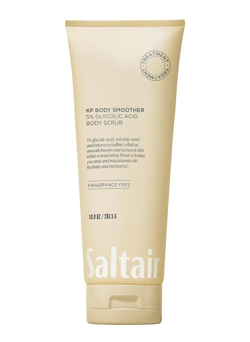 Saltair Saltair KP Body Scrub. 5% Glycolic Acid Treatment with Volcanic Sand and Plant Moisturizers. Fragrance-Free Physical Chemical Exfoliator. Exfoliating Body Scrubber for Rough Bumpy Skin, 10oz.  - Image 1