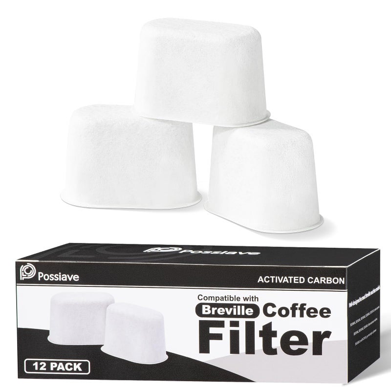Possiave 12-Pack Charcoal Water Filters Compatible with Breville BWF100 Machines, Breville Espresso Machine Water Filter Replacement - Image 1